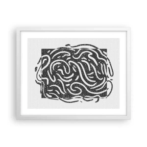 Affisch i vit ram - Abstraktion: en dans av glädje - 50x40 cm