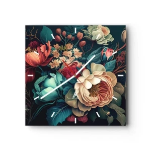 Väggklocka - Klocka på glas - Charm från 1800-talet - 30x30 cm