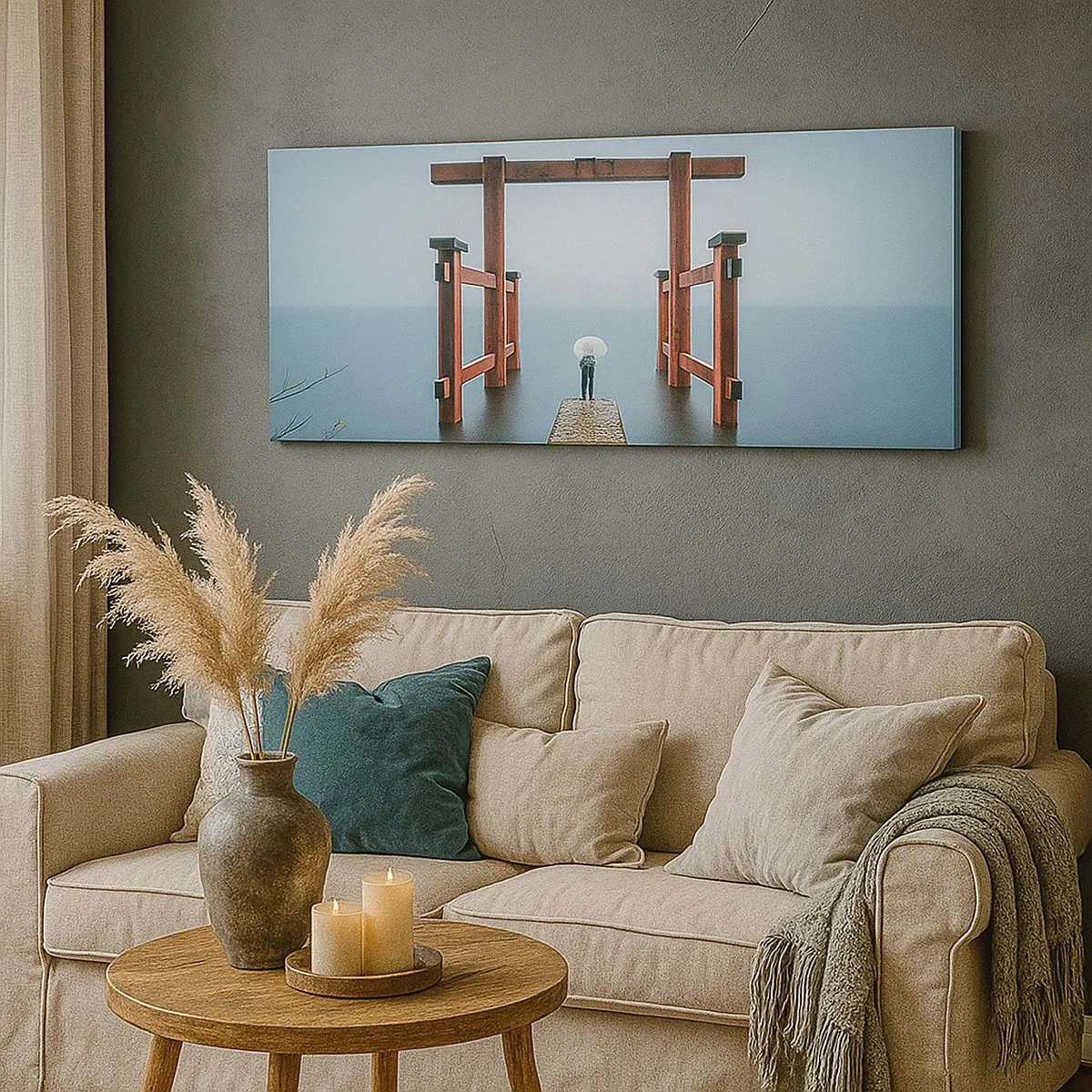 Canvastavla - Bild på duk - Japansk begrundan - 100x40 cm