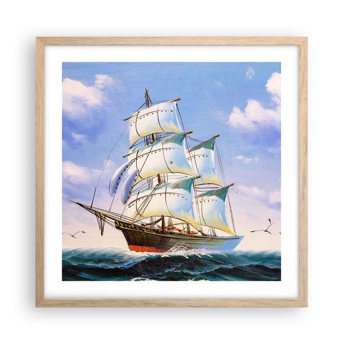 Affisch i ram av ljusek - Stolt med vinden - 50x50 cm