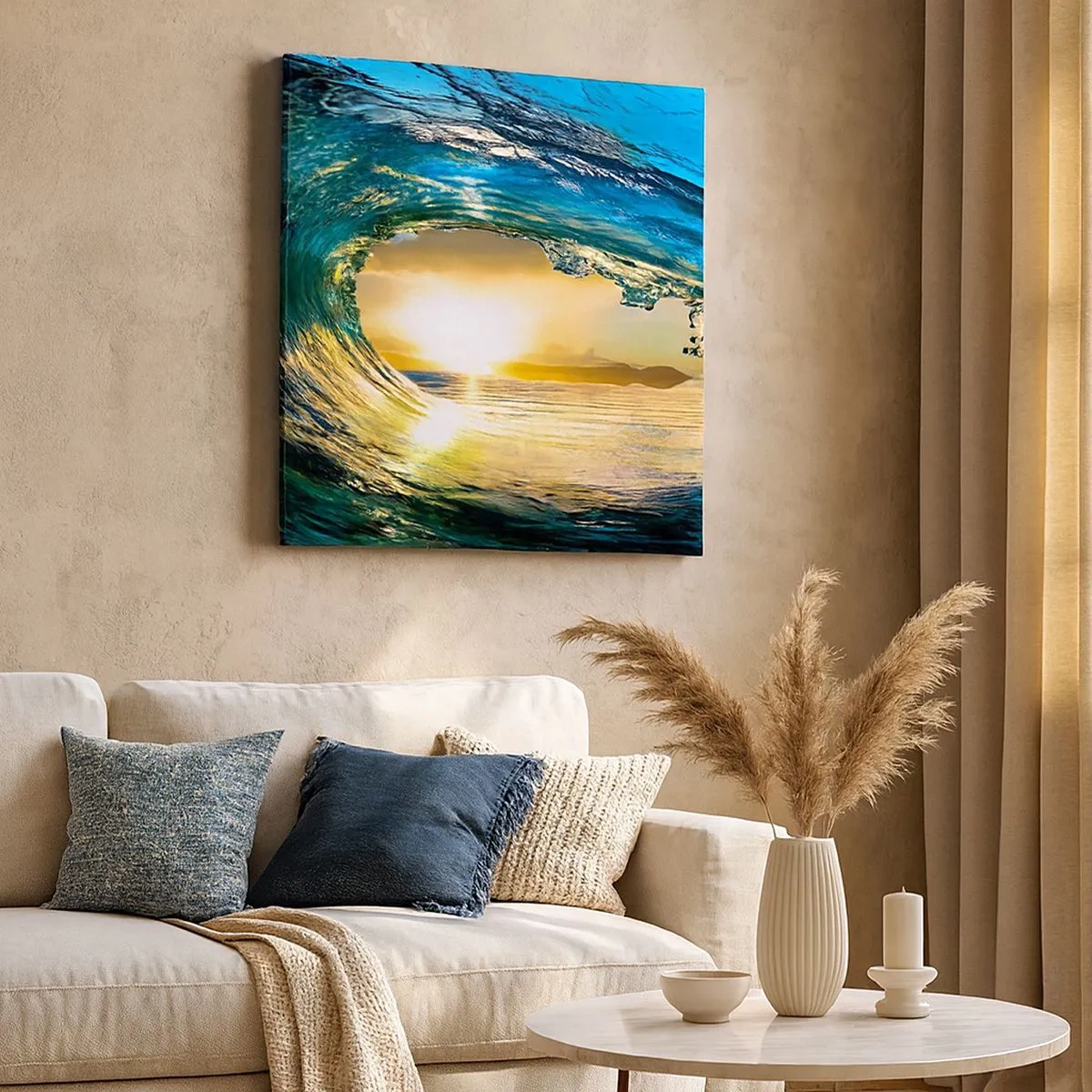 Canvastavla - Bild på duk - I smaragd-guld kristall - 30x30 cm