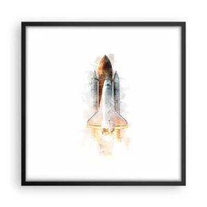 Affisch i svart ram - Upptäckare efter start - 50x50 cm