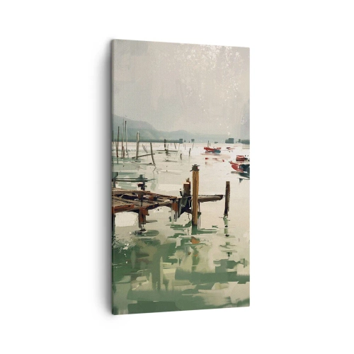 Canvastavla - Bild på duk - Täckt med smält måne - 45x80 cm