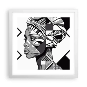 Affisch i vit ram - Etniskt porträtt - 40x40 cm