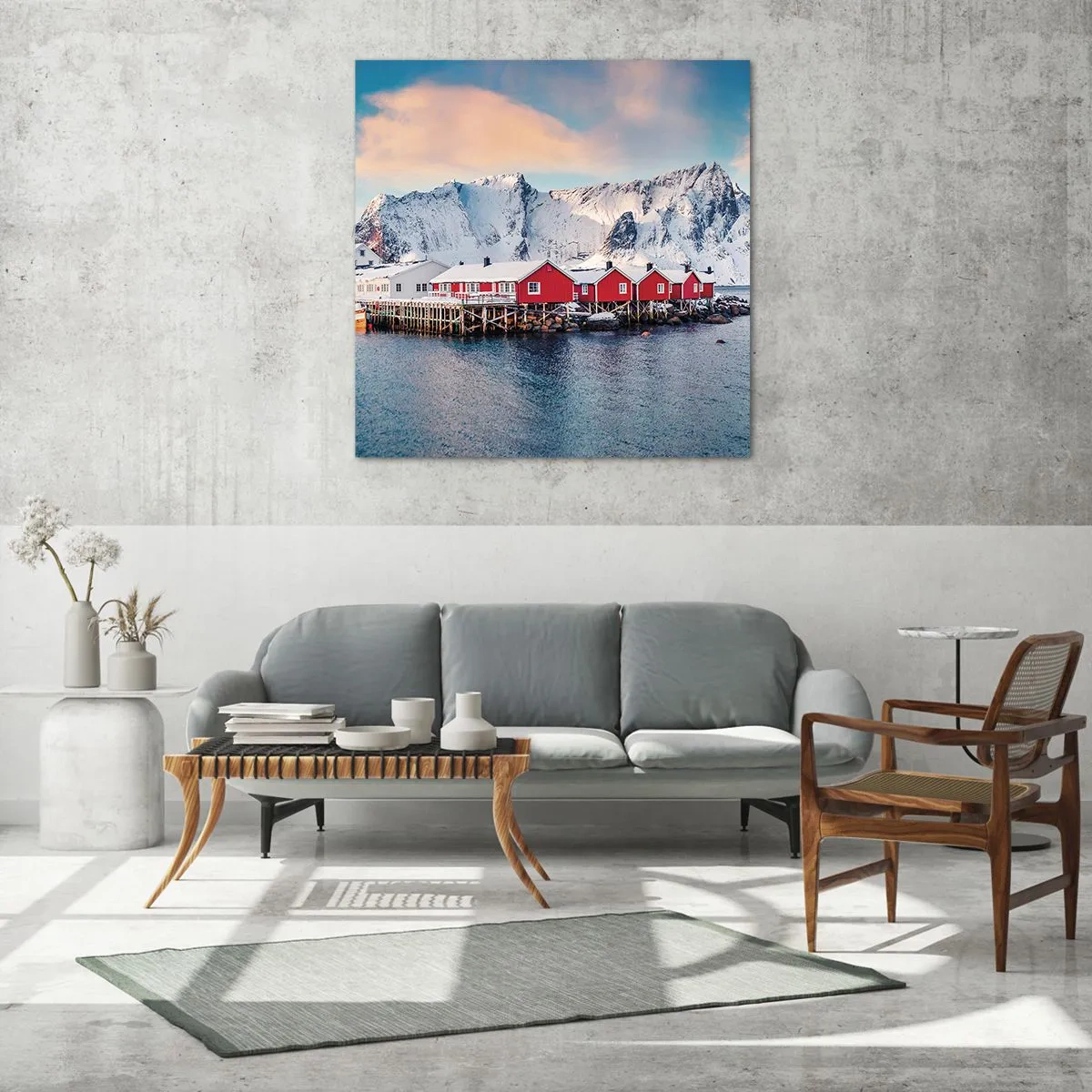 Glastavla - Bild på glas - Nordligt gömställe - 40x40 cm