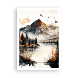Affisch - Gyllene höst i fjällen - 70x100 cm