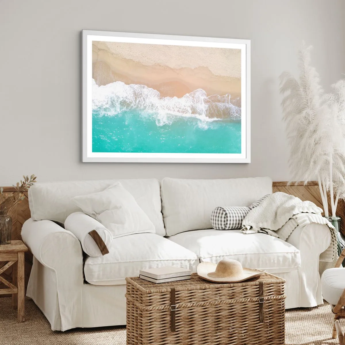 Affisch i vit ram - Smekande beröring - 70x50 cm