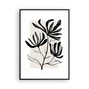 Affisch i svart ram - Skiss för ett herbarium - 70x100 cm