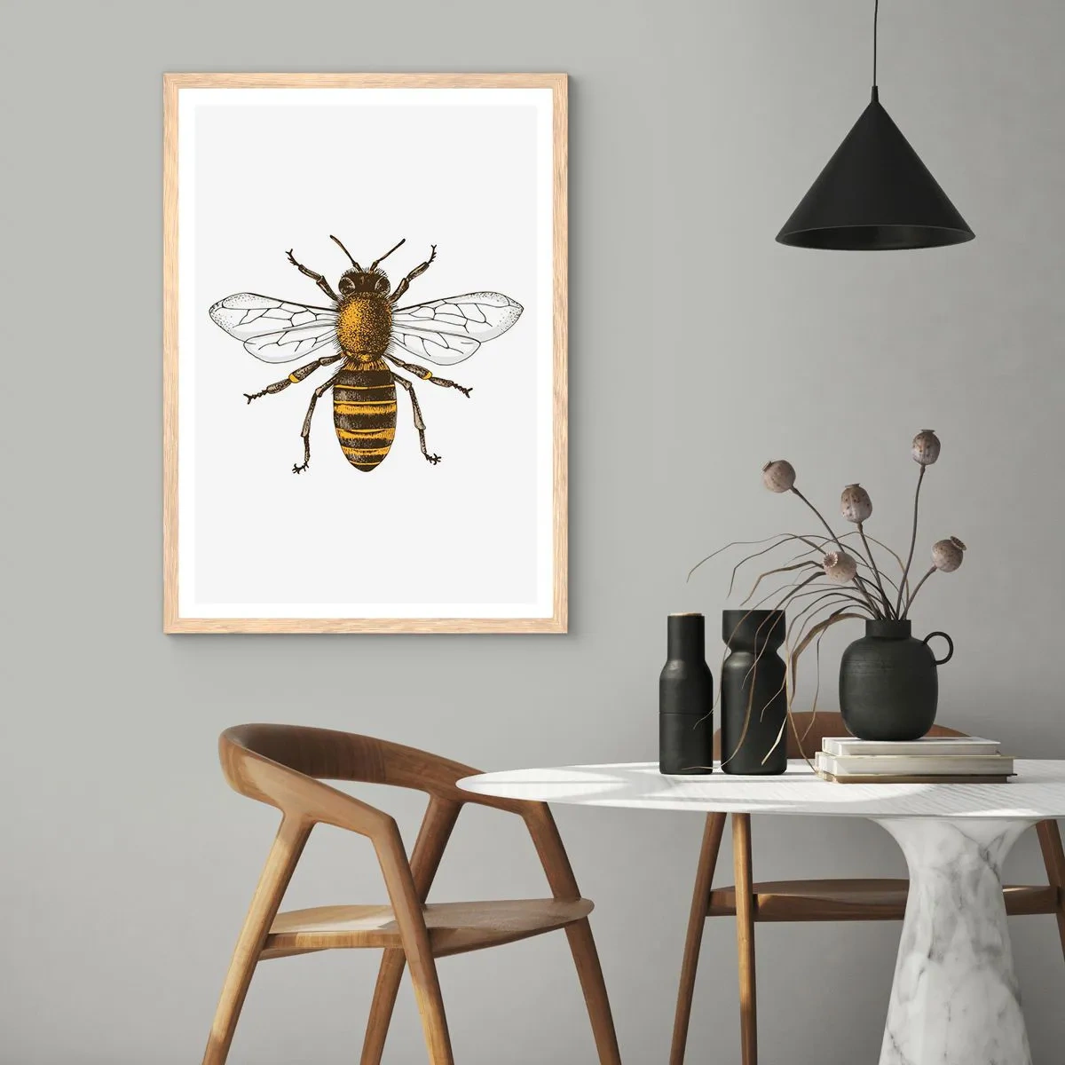 Affisch i ram av ljusek - Vackert och bra - 70x100 cm