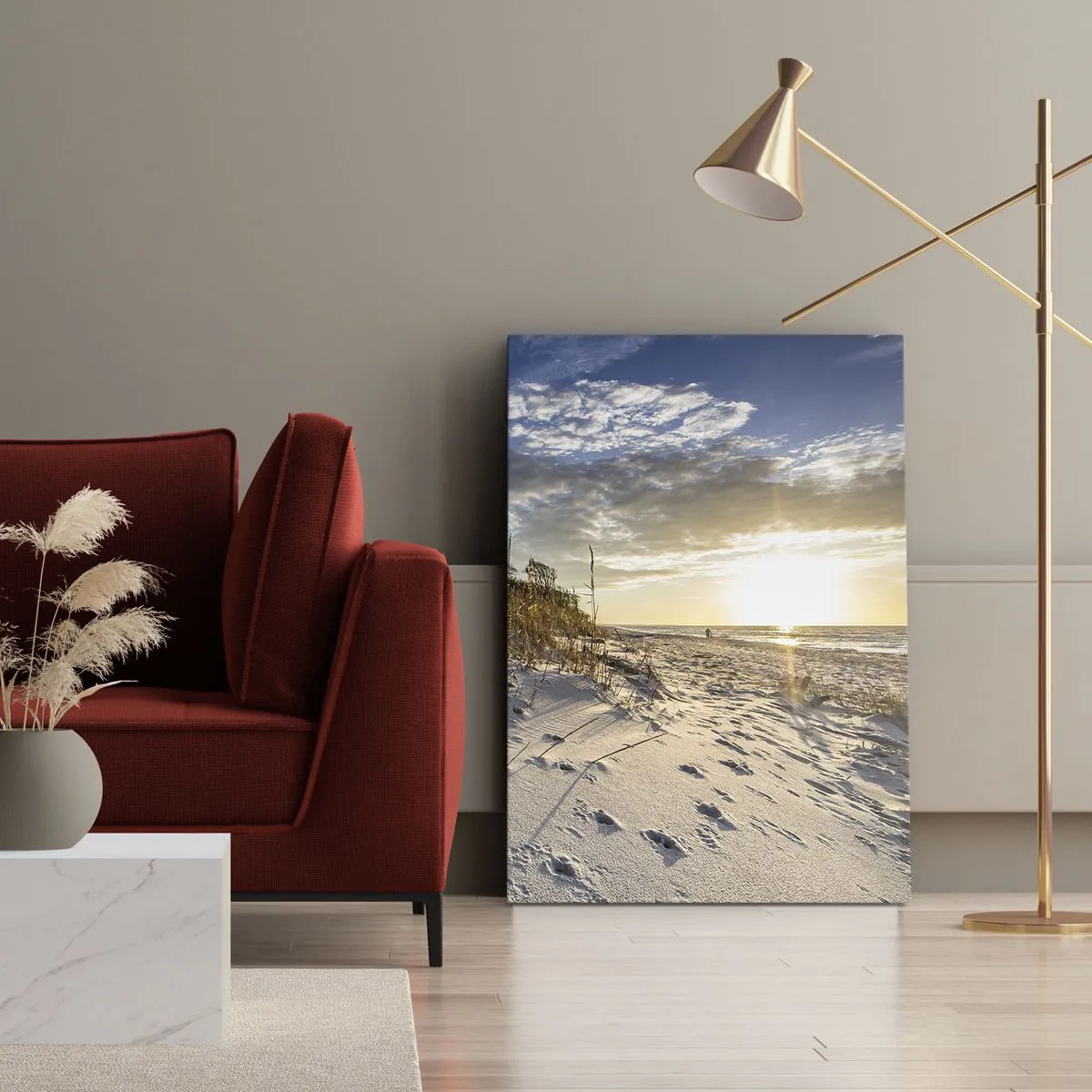 Canvastavla - Bild på duk - Inbjudan till promenad - 50x70 cm