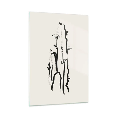 Glastavla - Bild på glas - Blommande ört - 50x70 cm