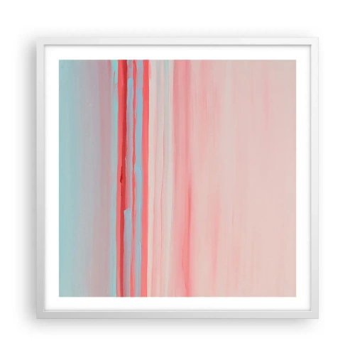 Affisch i vit ram - Abstraktion i gryningen - 60x60 cm