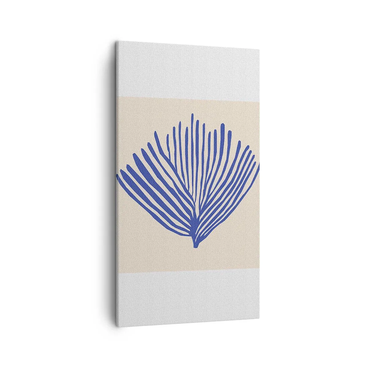 Canvastavla - Bild på duk - Blå solfjäder - 45x80 cm