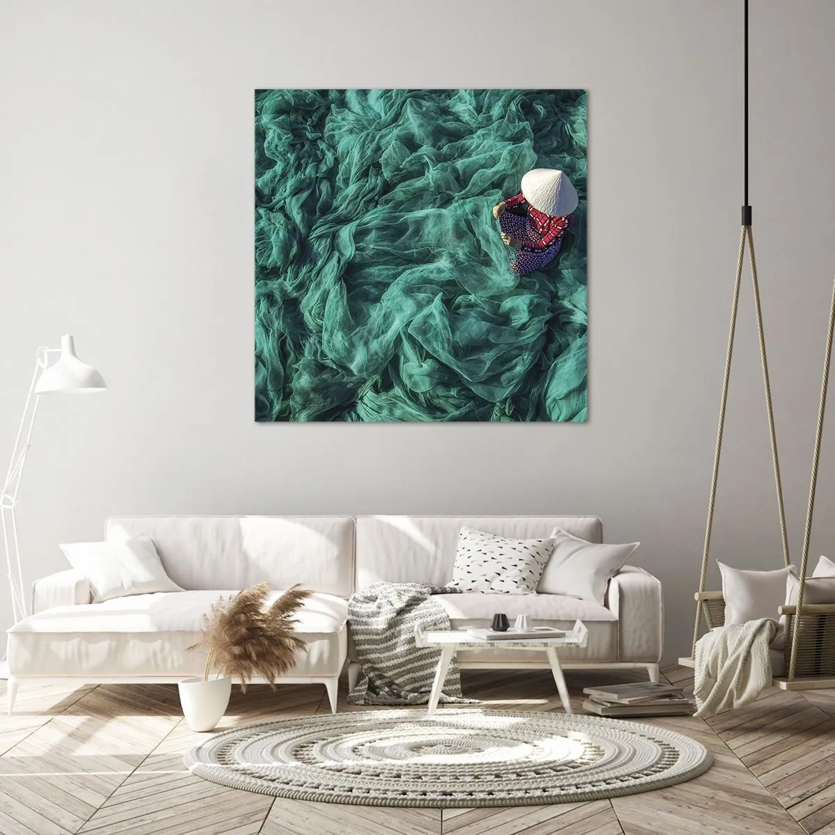 Canvastavla - Bild på duk - I nätens hav - 50x50 cm