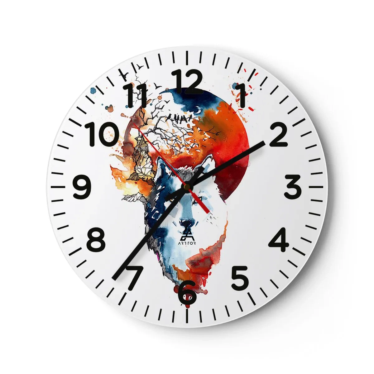 Väggklocka - Klocka på glas - Näsa mot näsa med naturen - 40x40 cm