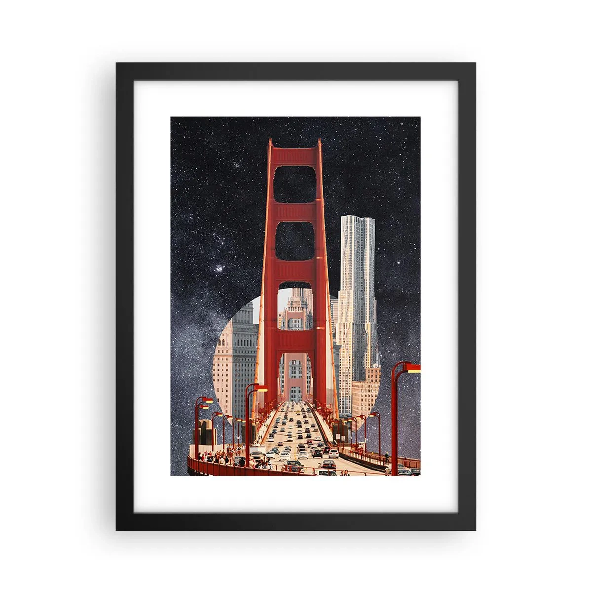 Affisch i svart ram - Alltid i centrum - 30x40 cm