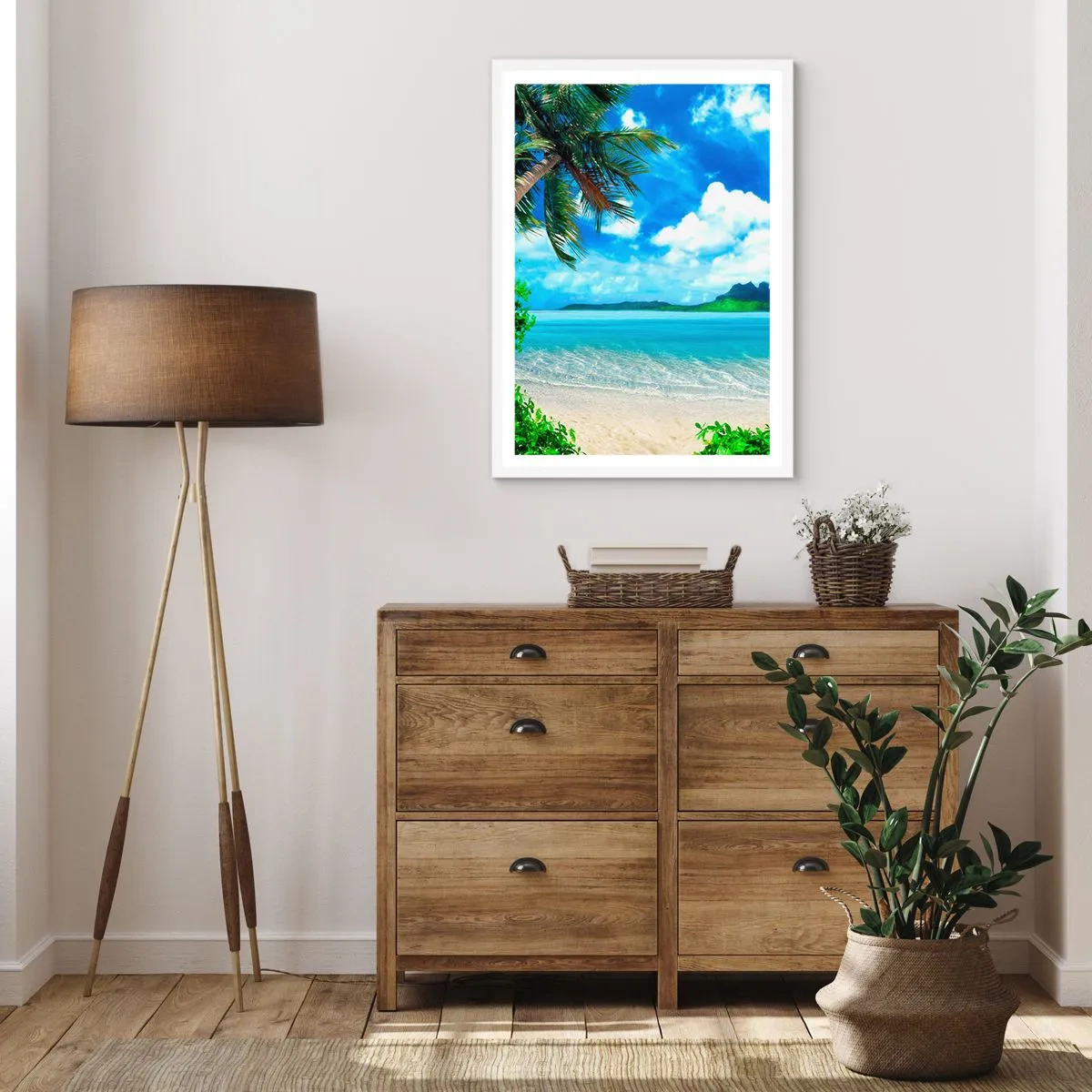Affisch i vit ram - Tropikens azur - 40x50 cm