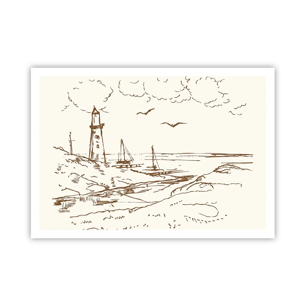 Affisch - Sommarminnets kontur - 100x70 cm