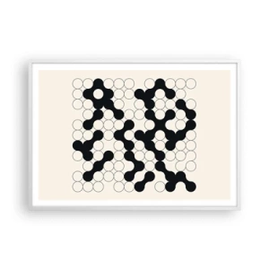 Affisch i vit ram - Kinesiskt spel - variation - 100x70 cm