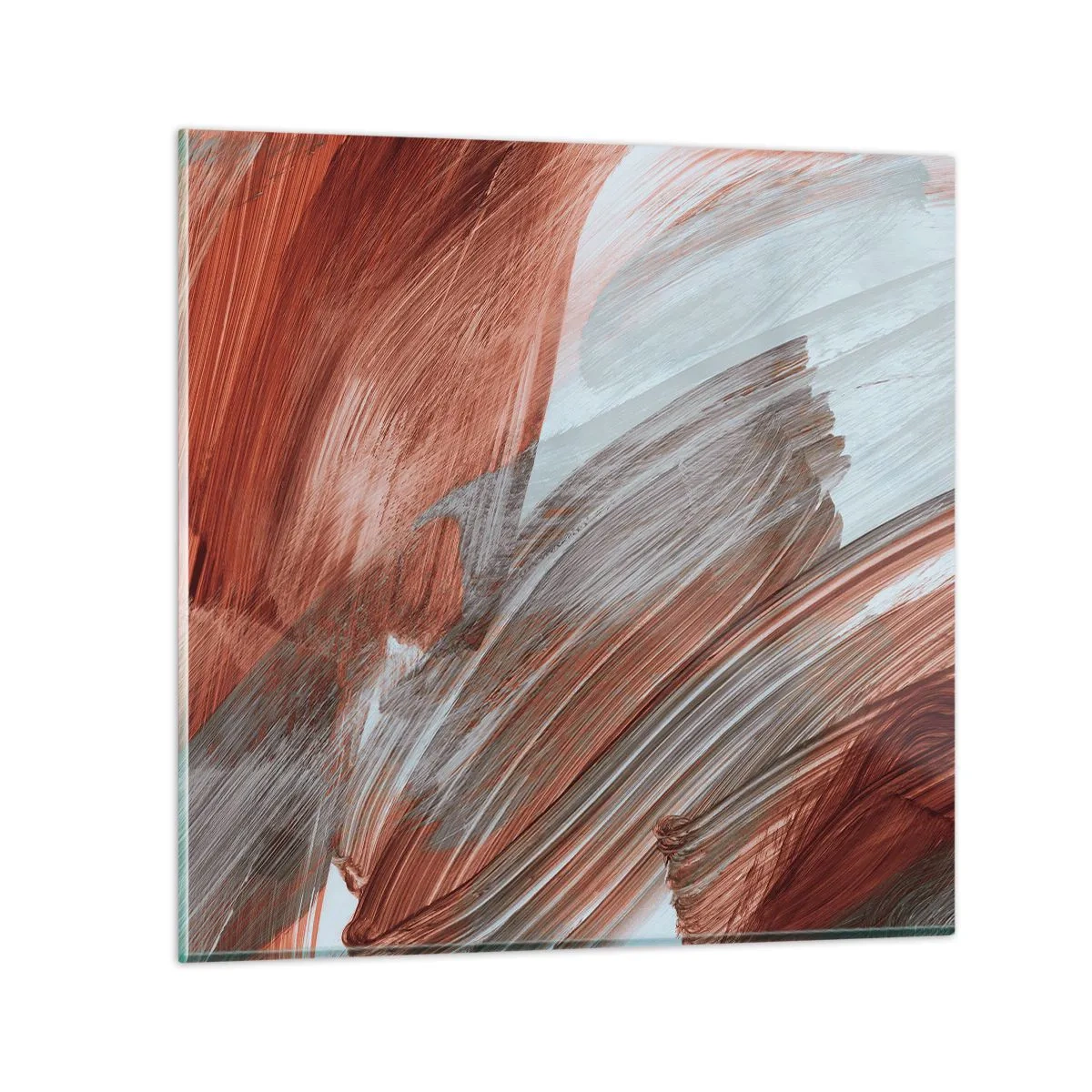 Glastavla - Bild på glas - Höst- och blåsig abstraktion - 30x30 cm