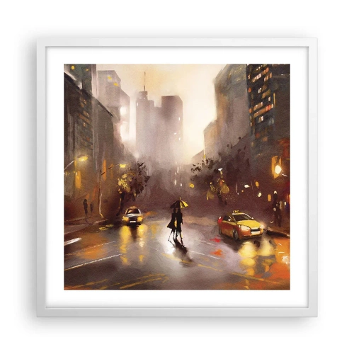 Affisch i vit ram - I New Yorks ljus - 50x50 cm