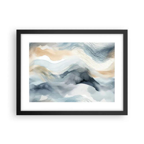 Affisch i svart ram - Snöig och dimmig abstraktion - 40x30 cm