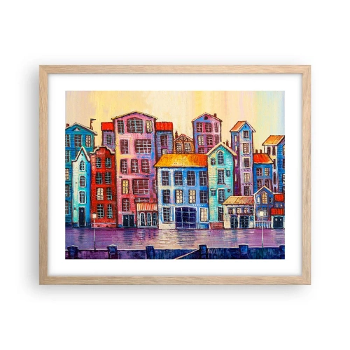 Affisch i ram av ljusek - En sagostad - 50x40 cm