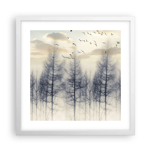 Affisch i vit ram - Skogens andar - 40x40 cm