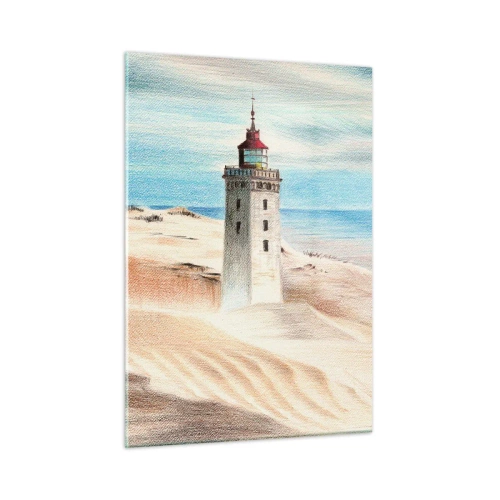 Glastavla - Bild på glas - Tittar alltid i havet - 50x70 cm