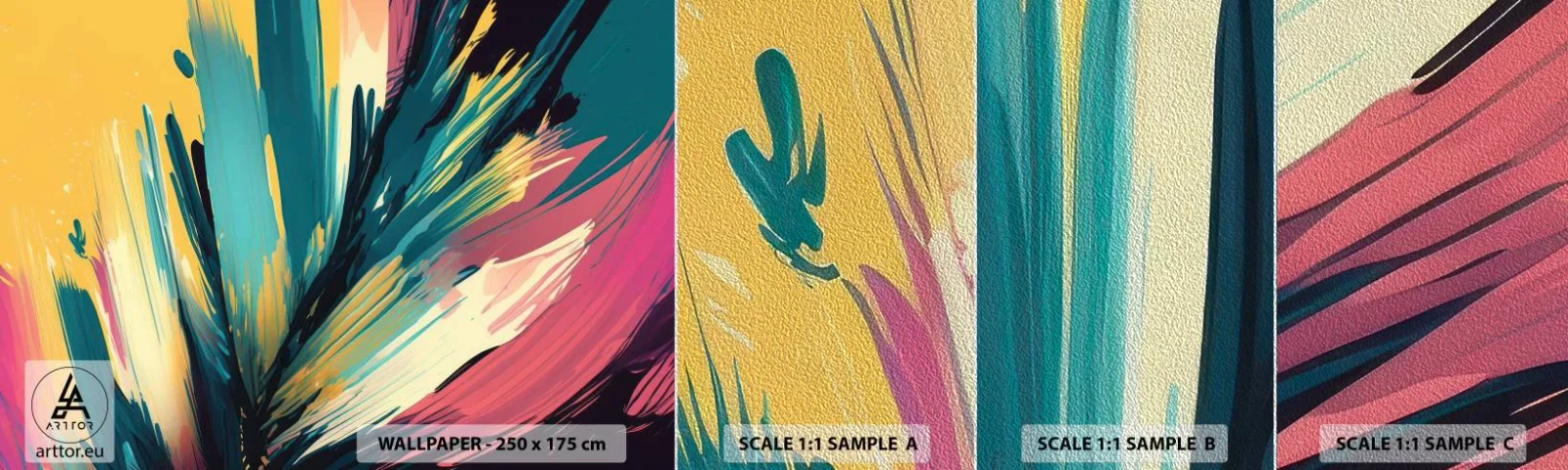 Provbit av fototapet Premium Sand - Komposition - en explosion av glädje - Abstraktionism, Bit, Modern - 100x30 cm