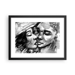 Affisch i svart ram - Ett ömt ögonblick - 40x30 cm