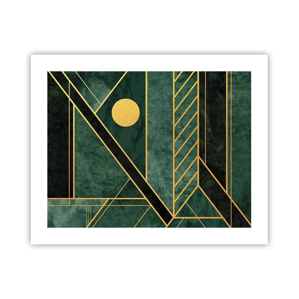 Affisch - Dynamik av guld och azurblå - 50x40 cm