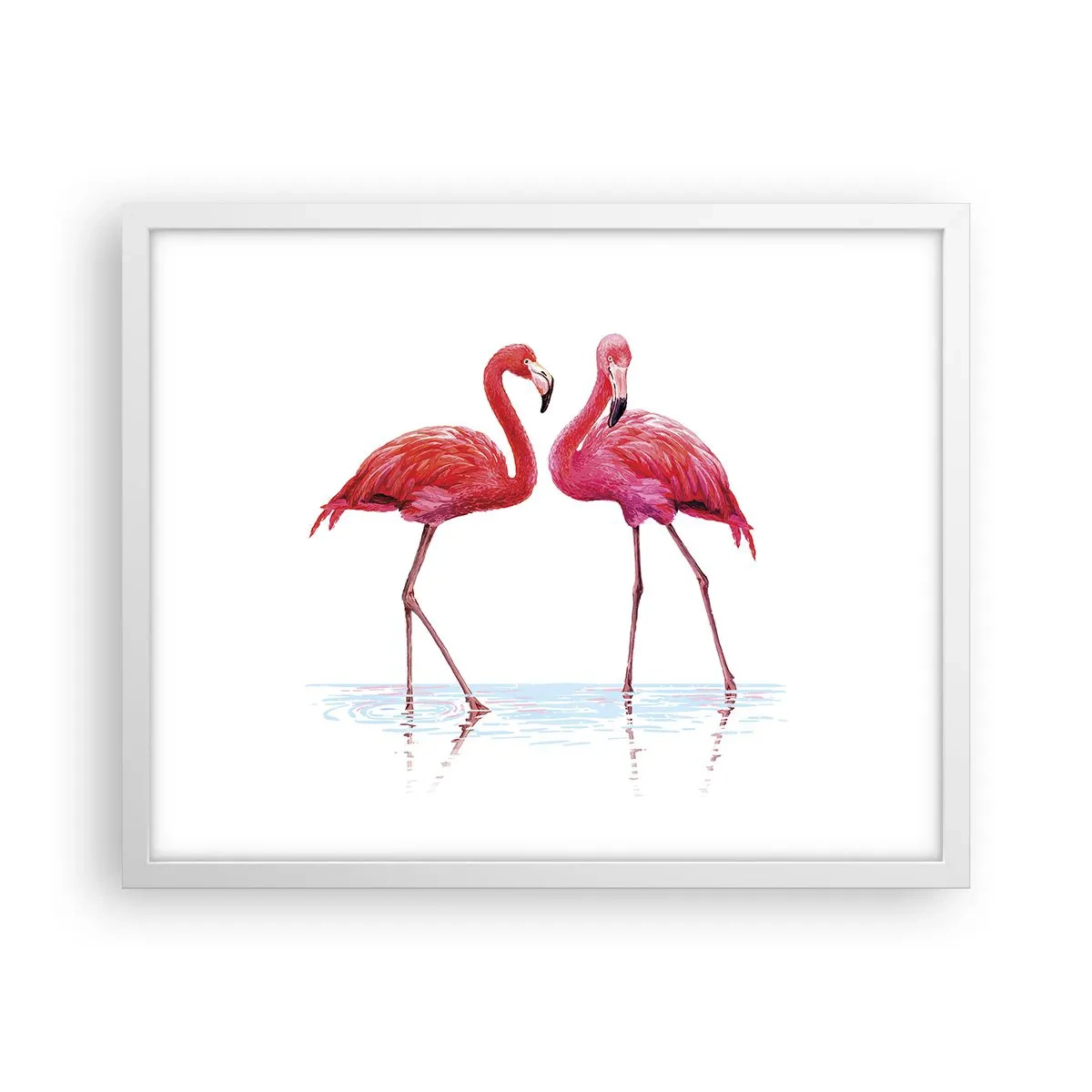 Affisch i vit ram - Rosa rendez-vous - 50x40 cm
