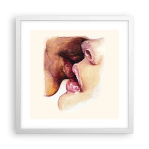 Affisch i vit ram - Som dag och natt, jord och himmel - 40x40 cm