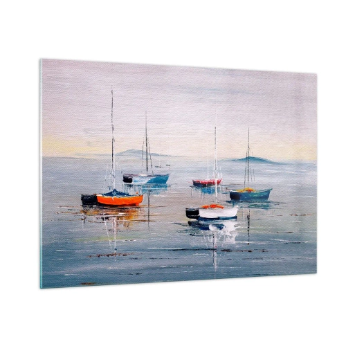 Glastavla - Bild på glas - En välförtjänt vila - 100x70 cm