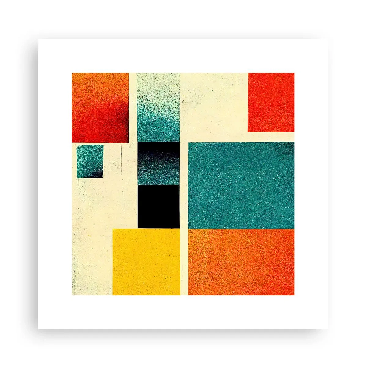Affisch - Geometrisk abstraktion - bra energi - 30x30 cm