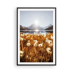 Affisch i svart ram - Bergets hårdhet, gräsets mjukhet - 61x91 cm
