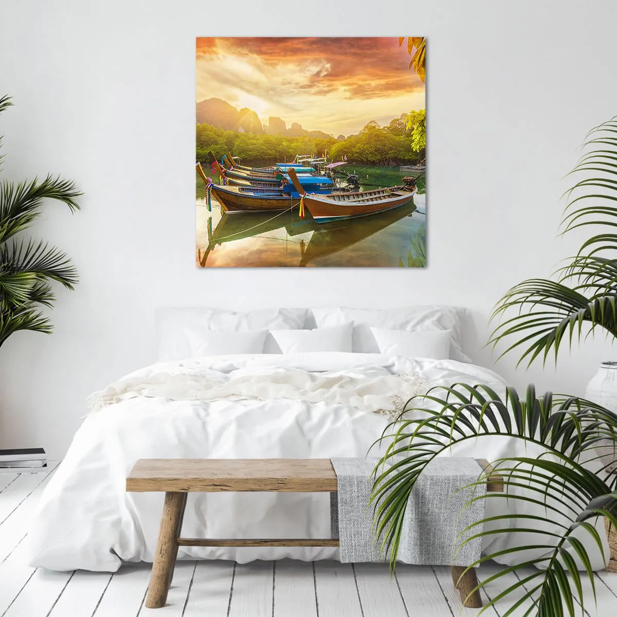 Canvastavla - Bild på duk - Före en arbetsam dag - 40x40 cm