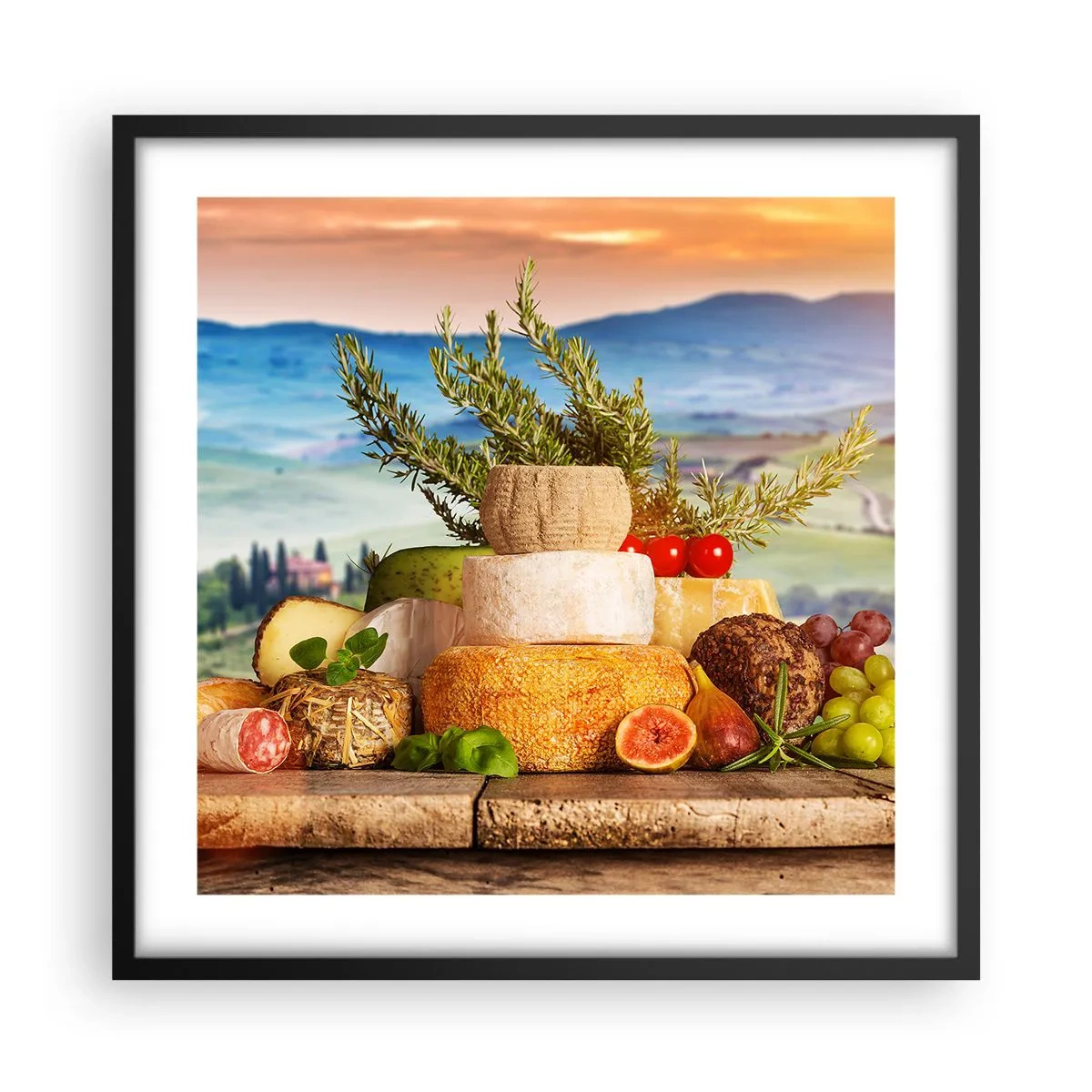 Affisch i svart ram - Italiensk livsglädje - 50x50 cm