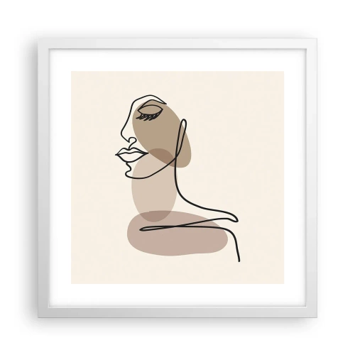 Affisch i vit ram - Skönhetens säkra linje - 40x40 cm