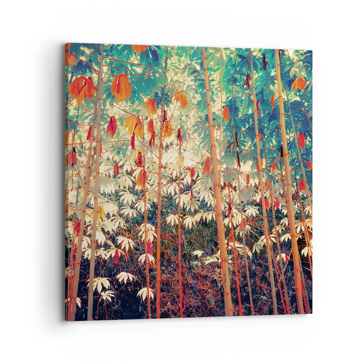 Canvastavla - Bild på duk - Lövbladens hemlighetsfulla liv - 70x70 cm