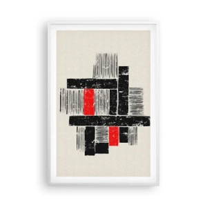 Affisch i vit ram - Rött och svart - 61x91 cm