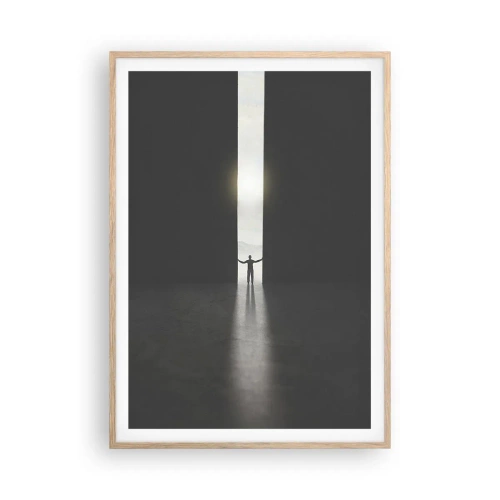 Affisch i ram av ljusek - Ett steg mot den ljusa framtiden - 70x100 cm
