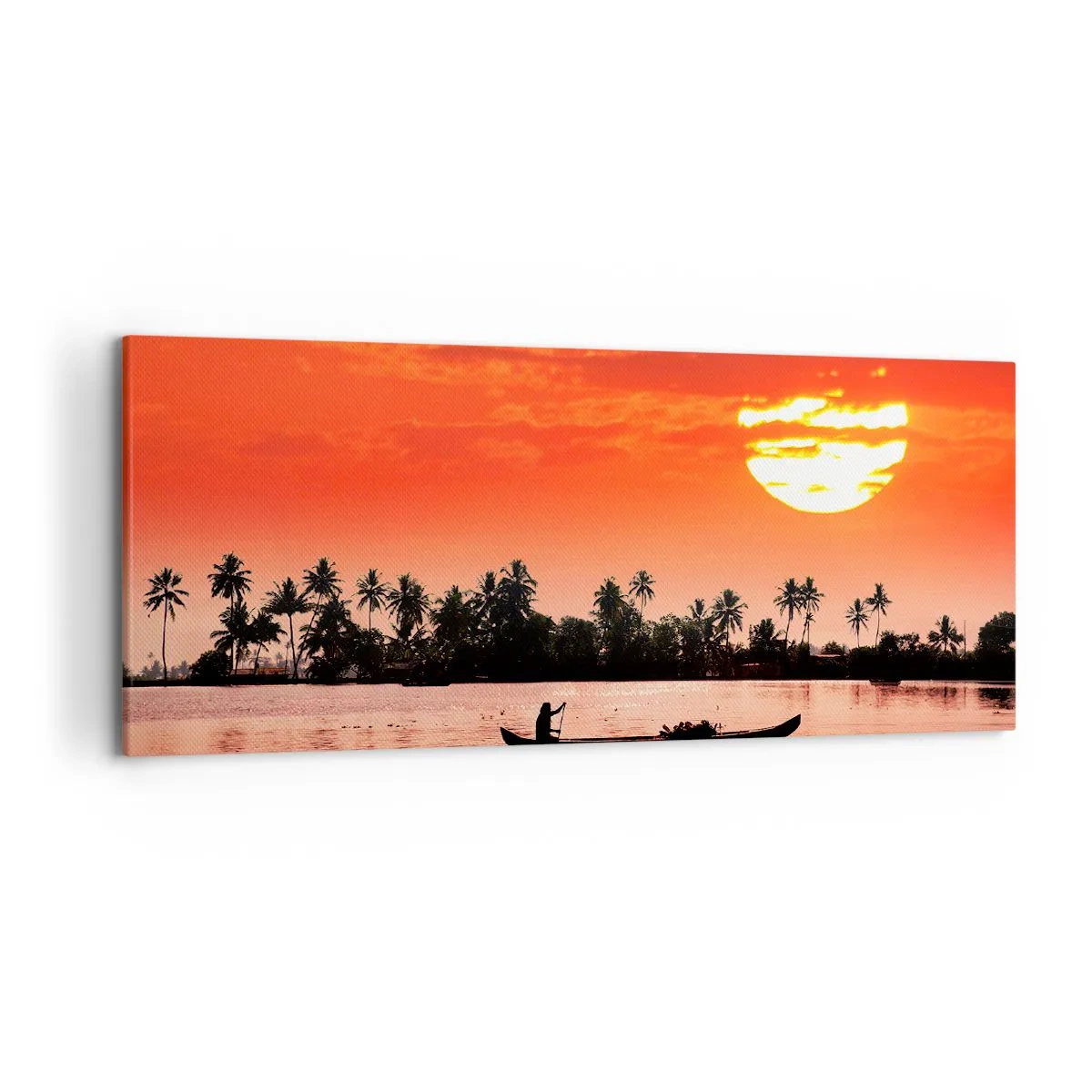 Canvastavla - Bild på duk - Tropiskt lugn vid solnedgången - 120x50 cm