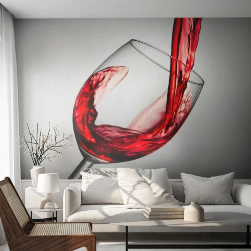 Självhäftande Fototapet Deluxe Sticker - Färg - rörelse - ljud - Vinglas, rödvin, Gastronomi - 200x140 cm