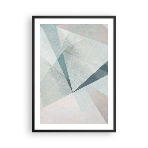 Affisch i svart ram - Geometriska former i pastellfärger - 50x70cm - Lugnt trots dynamiskt - Modern väggdekoration för vardagsrum och sovrum ARTTOR
