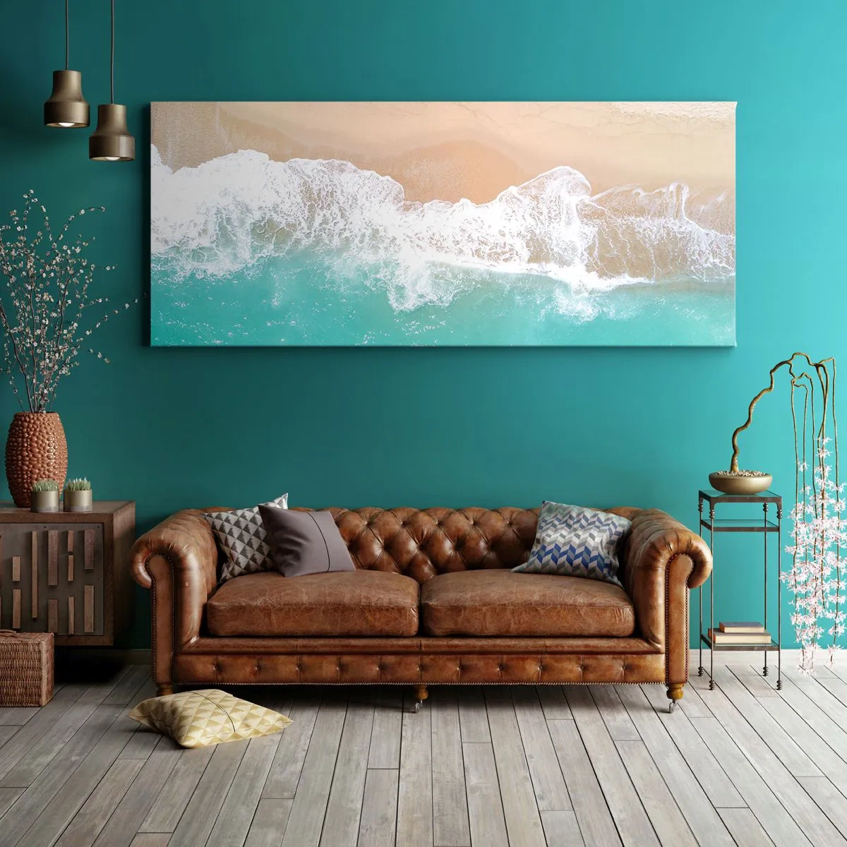 Canvastavla - Bild på duk - Smekande beröring - 100x40 cm