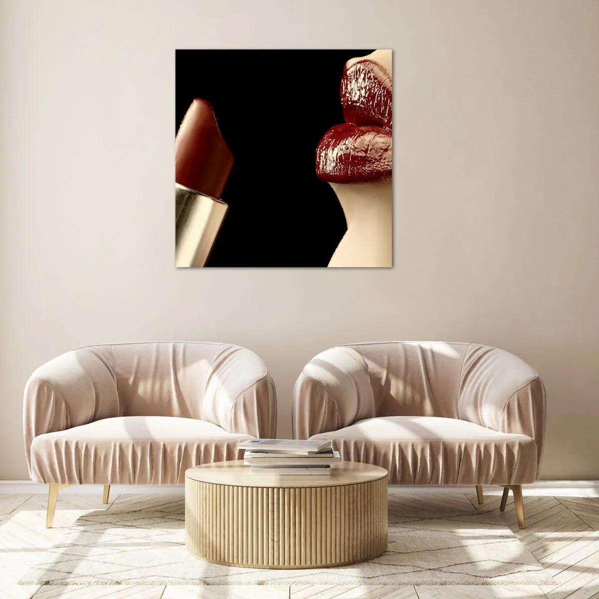 Glastavla - Bild på glas - Karminets sensualitet och glans - 30x30 cm