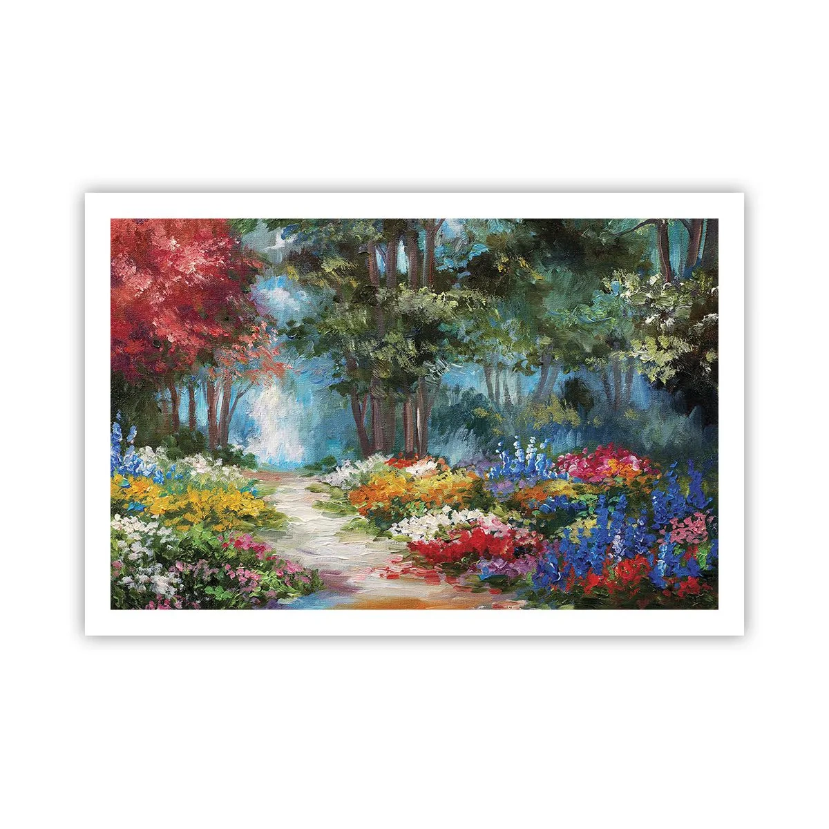 Affisch - Skogsträdgård, blomskog - 91x61 cm