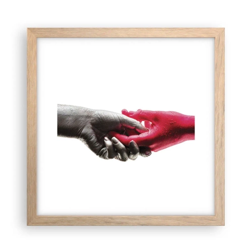 Affisch i ram av ljusek - Tillsammans, dock annorlunda - 30x30 cm